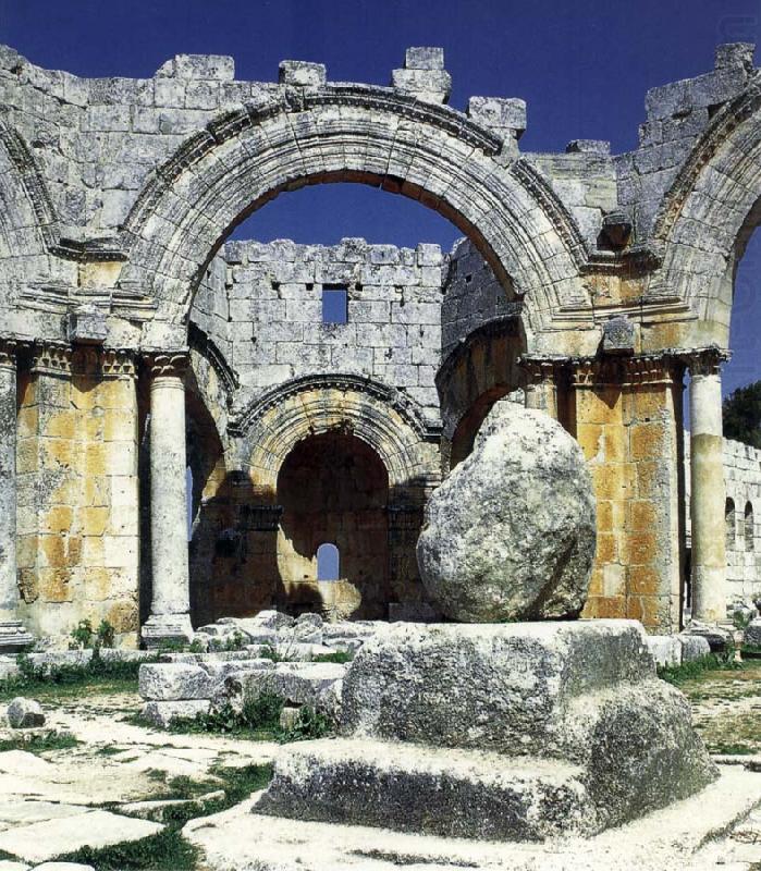 unknow artist Ruins of the Kalat-Simon-rampart trip church, Syria china oil painting image